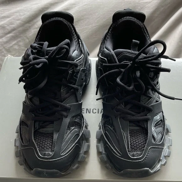 Men Balenciaga Track Sneaker Black/Black Clear size 42 (9) - Picture 2 of 12